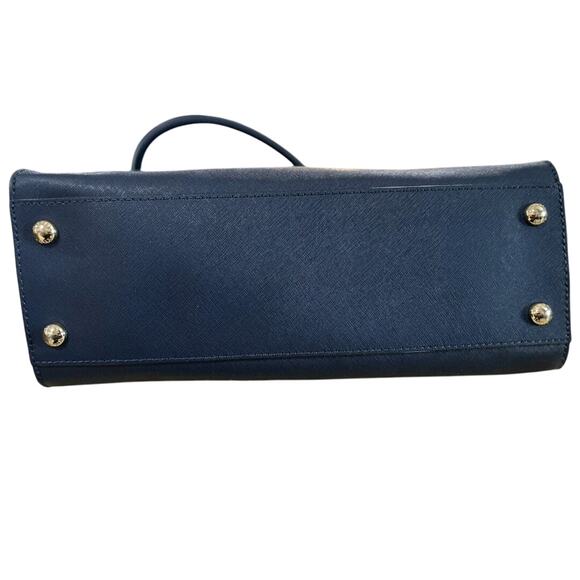 Michael Kors Hamilton Large Navy Saffiano Leather Handbag Crossbody Old Money - Picture 5 of 12